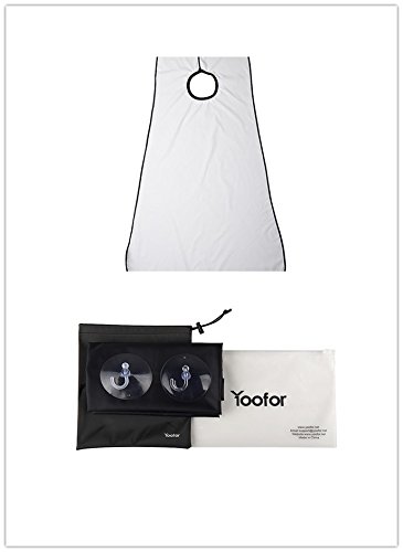 Yoofor Bart Schürze Sammeln Tuch Bib für saubere Rasuren und Bartpflege Mit Bart Styling Tool Bart Schablone und Bartkamm Bart Rasieren Vorlage Werkzeug,Gute Geschenk für Männer (Weiß + Schwarz) - 5