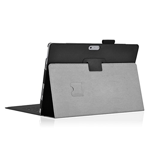 Tasche für Microsoft Surface 3 mit praktischer Stand Funktion aus robustem Kunstleder kombiniert Schutz und Design für Ihr Microsoft Surface 3 Hülle Cover Case Schwarz von UC Express® - 3