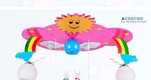GYUHANLT Modern Personality Children's Baby Nursery Bedroom Lovely Cartoon Eye Care Ceiling Light,Kindergarten Kids Lamp Woodwork sunflower,83x55x39cm powder board with remote control