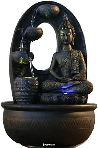Indoor Water Feature-Fountain Feng Shui Buddha Harmonie with Color LED 40 cm