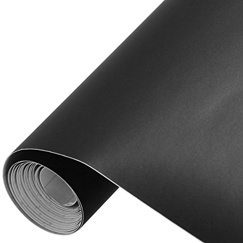 TRIXES Rollo de Cojín Vinilo Negro Mate 0.5m x 1.5m Interior/Exterior Autoadhesivo