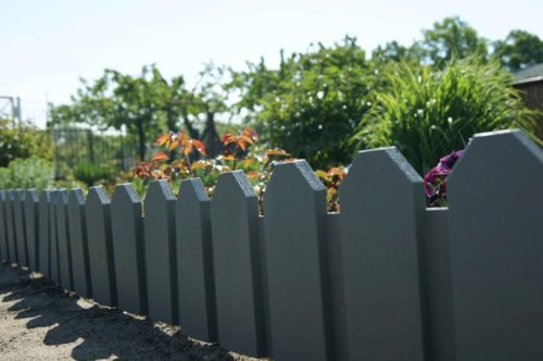 Zaun Set in grau 2,40 m Rasenkanten Beeteinfassung Palisade Beetumrandung Garten Rasen Zierzaun Gartenzaun Beet - 2