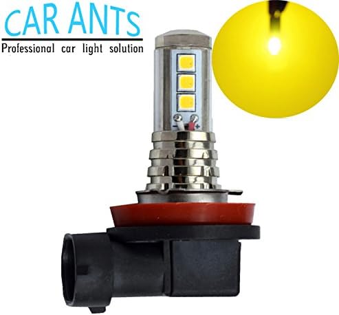 Car Ants Auto Lighting Extremely Bright Chips,H1,H3,H4,H7,H8/H9/H11.H10 9005,9006(HB4),30W 1400LM LED Fog Light Bulbs, Plug-n-Play Golden Yellow Color(H8/H9/H11/H16JP)(pack of 2)