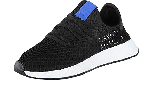 Moli}Adidas Deerupt Runner 黑白藍標 透氣 襪套 網布 慢跑 休閒鞋 男鞋 B42063 | Yahoo奇摩拍賣