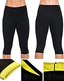 DODOING Damen Mädchen Hot Capri Shapers Pants Schwitzhose Fitnesshose Training Capri Schlank Hose Neopren - 5