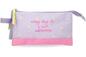 Movom New Adventures estuche escolar, estuche infafntil, fabricado en Poliéster, Triple compartimento para mejorar la organización, Tamaño ideal para llevarlo en la mochila, Con asa lateral.