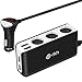 Price comparison product image Te-Rich 3-Socket Cigarette Lighter 6.8A 4 Port USB Car Charger Power Adapter DC Outlet Splitter for iPhone iPad, Android Samsung, GPS, Dashcam (Grey)