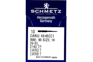 DK Collection 10 aghi piegati per macchine Schmetz LWx6T / 29-BL Nm80