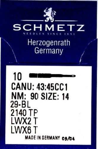 SCHMETZ 10 Maschinen- Nadeln gebogen* Blindstich System LWx6T / 29-BL Nm80