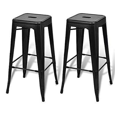 vidaXL Tabouret de bar 2 pcs Noir