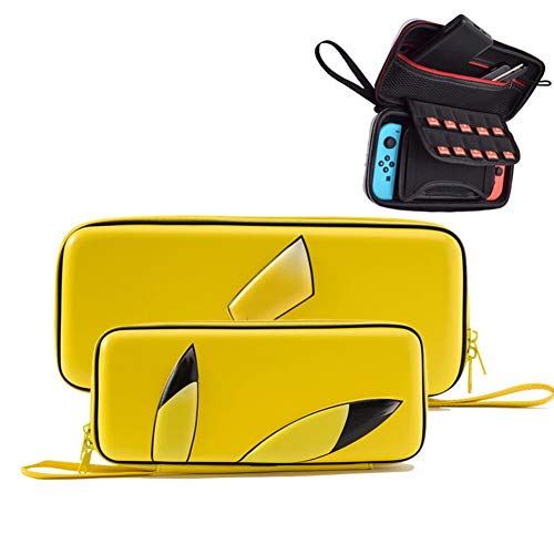 Preisvergleich Produktbild RQINW Nintendo Switch-Tragetasche, [Design für Pikachu / Eevee-Etui] [Full Protective] Deluxe Reisetasche für Nintendo Switch Joy-Con & Zubehör