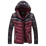 Luckycat Herren Herbst Winter warme Packwork Pocket Camouflage Zipper Hooded Jacket Top Coat Winterjacke Steppjacke Daunenjacke Parka Mäntel Jacken