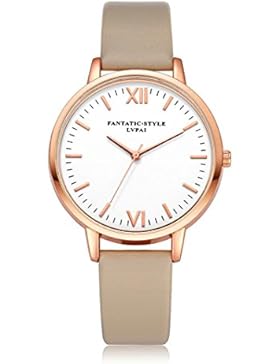 Sunnywill Frauen Mädchen Damen Schöne Mode Design Retro PU Leder Band Armbanduhr für Weibliche (A)