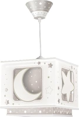 Dalber Lampe de Plafond - Suspension Carrée - Lune - Gris