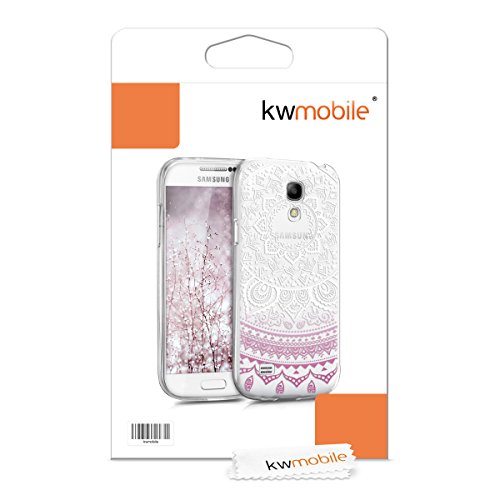 kwmobile Funda para Samsung Galaxy S4 Mini - Carcasa de  TPU  para m  vil y dise  o de Sol hind   en  Violeta Blanco Transparente 