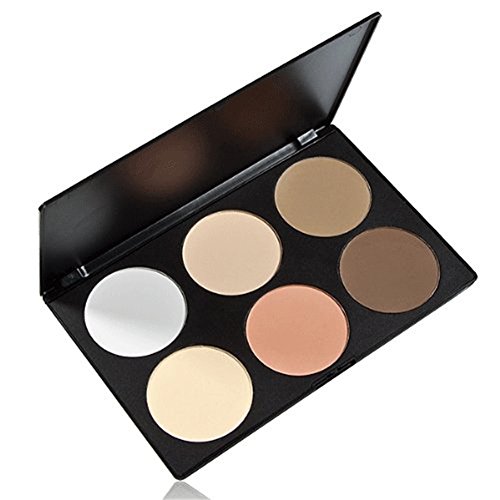 Tinsky Professional 6 Colors Makeup Cosmetic Contour Concealer Face Powder Palette in a Box - 3