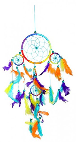 Dreamcatcher Regenbogen, bunter Traumfänger in verschiedene Größen, Grösse:ca. 16 cm