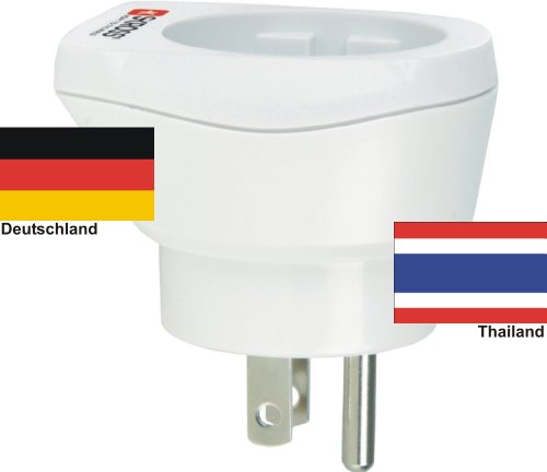 Preisvergleich Produktbild hochwertiger Design Reiseadapter Deutschland auf Thailand 220-230V Schukostecker Umwandlungsstecker Reisestecker Netzstecker - Germany - Thailand