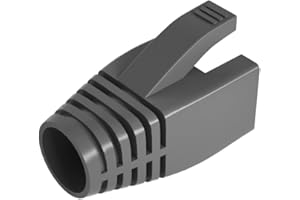 VIVOCH 50 Pcs Cat6 Cat6A Cat7 Strain Relief Boot, RJ45 Plug Connector Cover Modular Network Plug Connector Cap Cable Connector Boots, Dark Grey