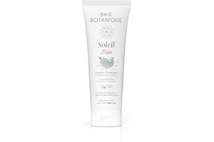 NEW - Baie Botanique Soleil Bébé Tube - Organic Non-Toxic Mineral Baby & Children Sunscreen SPF 50 - Sunflower & Jojoba - Unscented - Natural - Vegan - No White Cast - Reef Safe - UVA/UVB - 240g
