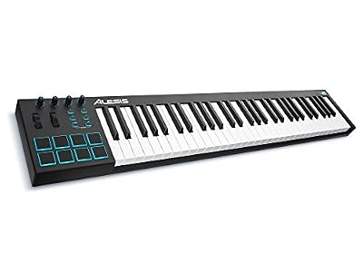 Alesis V61 Clavier Maître USB 61 Touches avec 8 Pads Rétroéclairés 4 Boutons et Potentiomètre Assignables avec Logiciels Inclus