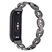 Produktbild bloatboy Diamant Uhrenarmband Band Strap + Metallgehäuse für Xiaomi Mi Band 4 Smart Watch Ersatz Mode Armband Band Strap (Schwarz)