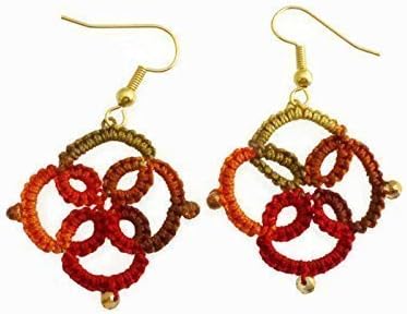 Tatted Lace Earrings - Earthtones