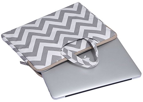 MOSISO Segeltuch Gewebe Laptop Aktenkoffer Handtaschen Kasten Abdeckung nur für neues MacBook 12 Zoll mit Retina Display, Chevron Grau - 2