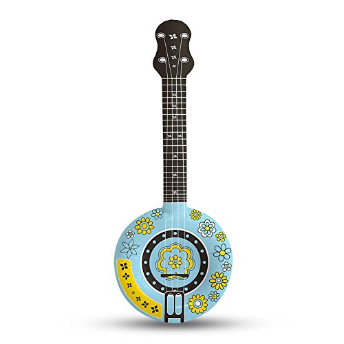 Preisvergleich Produktbild Aufblasbares Banjo Gitarre Hippiegitarre Blumen Blümchen 88 cm