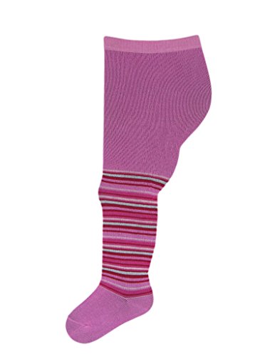 Baby Girls Supersoft Cotton Tights - Pair (0-6 Months, Pink Stripe) - UK Made