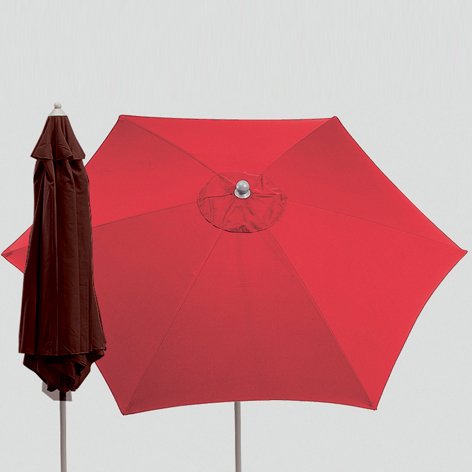 Preisvergleich Produktbild Alu-Sonnenschirm "Push up", Silber / rot