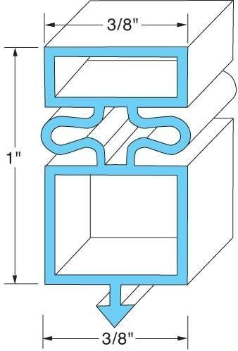 True Manufacturing 810802 Door Gasket Rubber R-Type For True Refrigerator Gdm-72F 741056, 24 5/8" x 54 1/8"