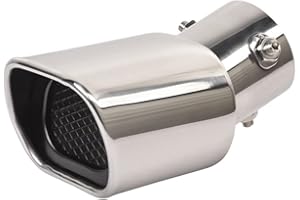 AOWIFT Scarico posteriore della gola coda dell'automobile, silenziatore posteriore del tubo di scarico del tubo di scappamento per Smart 453 Fortwo Forfour 2015-2020, in acciaio inossidabile, Silver1
