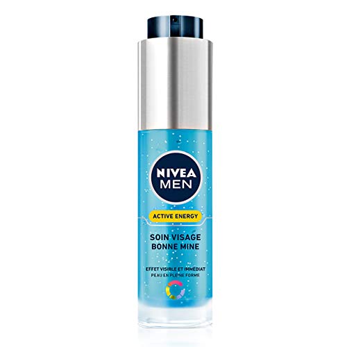 NIVEA MEN Active Energy Soin Visage Bonne Mine (1 x 50 ml), Gel hydratant et rafraîchissant anti signes de fatigue, Soin de jour effet bonne mine visible et immédiat