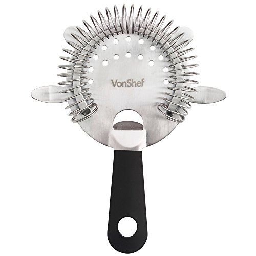 VonShef Edelstahl Manhattan Cocktail Set mit gedrehtem Barlöffel, Hawthorne-Sieb, 25ml/ 50ml Messbecher, Holz-Stößel, 550ml Shaker & Rezeptbuch – Matt Schwarz, Zwei Jahre KOSTENLOSE Gewährleistung - 8