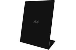 Studiocen Kreidetafel Aufsteller A4 – Tafel zum Beschriften 21 x 29,7 cm – Kreidetafeln für Laden, Restaurant & Buffet – Stehende Menütafeln bei Party - Schwarz