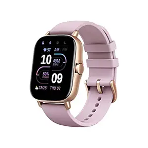 Amazfit GTS 2e Smartwatch, SpO2 & Stress Monitor, 1.65 Always-on AMOLED Display, Built-in GPS, Built-in Alexa,14-Day Battery Life, 90+ Sports Models, 50+ Watch Faces Lilac Purple, Regular