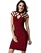 Produktbild Adyce Bandage-Kleid-Midi Rot Schulterfreien Eleganten Hochzeitsgast Kleid Schnitt Ausschnitt Aus Sexy V Hals 4 / 6