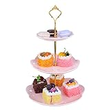 Diese 3-stöckige Etagere war sehr leicht aufzubauen und steht stabil auf den Tisch. Perfekt für Party, Hochzeit, Geburtstagsfeier, Weihnachten