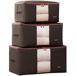 Fyore Grand Sac de Rangement Fenêtre Transparent Respirant Antibactérien Hydrofuge Étanche pour Chambre Tissu Vêtement ou Couverture