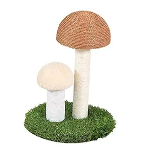 Meri SHOPP Cat Scratching Post Mushroom Scratching Post for Cat Kitten Yellow White