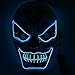 Produktbild Ikakabek Halloween LED Maske Clown Schädel Gruselmaske mit 3 Blitzmodi, Horror Killer Blinkende Maske Leuchten Gruselige Dekoration für Halloween Fasching Karneval Cosplay Party Kostüm Cosplay (Blau)