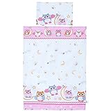 LCP Kids EULEN 2 teiliges Baby und Kinder Bettwäsche Set 135×100 cm + 60×40 cm Garnitur - 2
