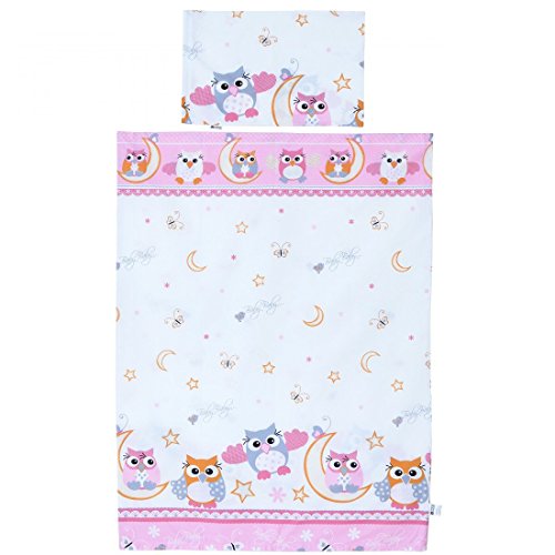 LCP Kids EULEN 2 teiliges Baby und Kinder Bettwäsche Set 135×100 cm + 60×40 cm Garnitur - 2
