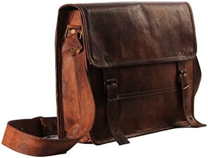 Shopping Bazar Genuine Men's Auth Real Leather Messenger Laptop Briefcase Satchel Mens Bag