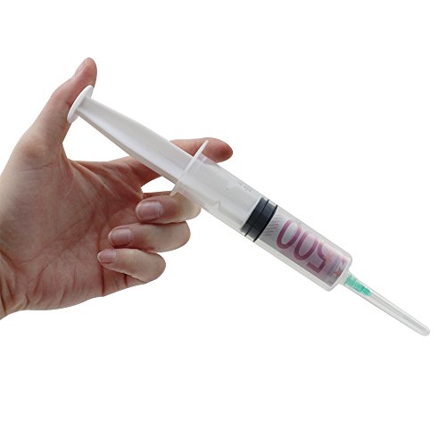 COM-FOUR 5er Set Geldspritze aus Kunststoff, mit Aufdruck „Geldspritze“, ca. 27 cm - 3