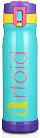 Artoid 530ml Travel Mug with Bonus Silicone Bottom Cap - One Click Lid with Safety Lock - Vacuum Insulated Double-Walled 18/8 Stainless Steel Coffee Cup Flask