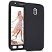 Produktbild Galaxy J7 2017 Hülle,Galaxy J7 2017 Schutzhülle,KunyFond 360 Grad Silikon Schutzhülle [Front + Back Rundum Double Protective],360 Grad Komplettschutz Vorder und Rückseiten Silikon Hülle + Panzerglas Ganzkörper-Koffer Double Side Full Body Vorne Hinten Beidseitiger 360°Schutz TPU Handyhülle Stoßdämpfend Komplette Gehäuse Crystal Clear Dünne Weichem Flexible Silikon Handy Gürtel Tasche Hülle Case Cover Fall-Abdeckung Etui TPU Bumper Schale für Samsung Galaxy J7 2017,Schwarz