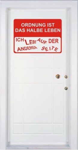 Ordnung ist das Halbe Leben, Ich Lebe on the other side Sticker in Various Sizes and 27 Colours, brown, ca. 40 x 28 cm (bxh)