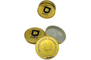 DUFT No1 Herb Grinder Spice Plastic 60mm Shark Teeth Storage Magnetic 3 Part (Gold)